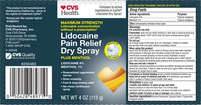 Can Label (Lidocaine Dry Spray)